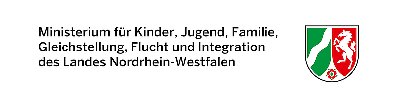 Logo Ministerium für Kinder, Jugend, Familie, Gleichstellung, Flucht und Integration des Landes Nordrhein-Westfalen